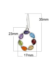 7 Chakra Healing Earrings 925 Sterling Silver Handmade Jewelry for Her