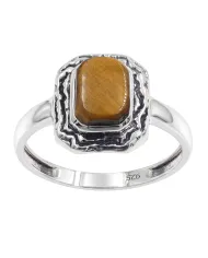 Tiger Eye Gemstone Ring | 925 Sterling Silver Handmade Boho Jewelry