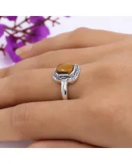 Tiger Eye Gemstone Ring | 925 Sterling Silver Handmade Boho Jewelry