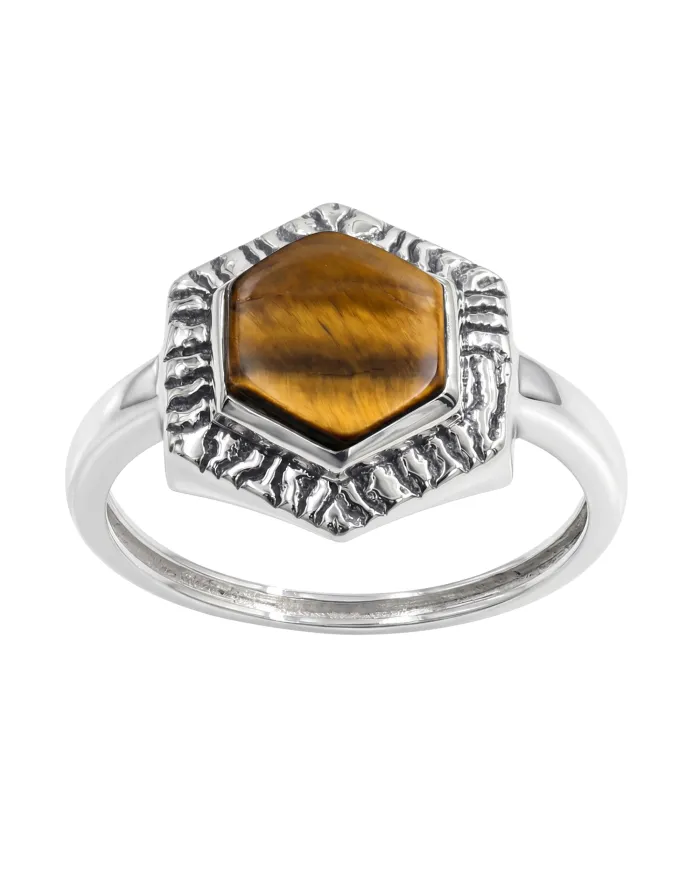 Tiger Eye Ring 925 Sterling Silver Handmade Solitaire Gemstone Jewelry