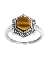 Tiger Eye Ring 925 Sterling Silver Handmade Solitaire Gemstone Jewelry
