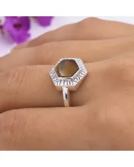 Tiger Eye Ring 925 Sterling Silver Handmade Solitaire Gemstone Jewelry