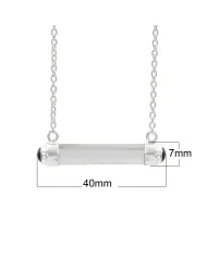 Lemurian Quartz & Black Onyx Bar Pendant Necklace 925 Sterling Silver