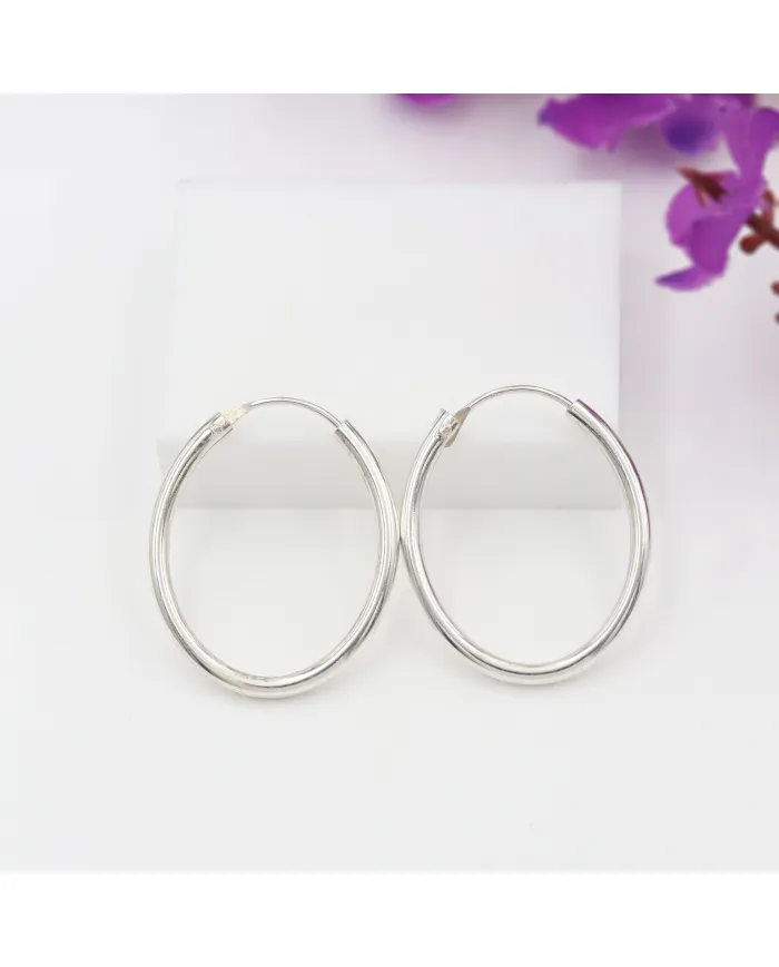 925 Sterling Silver Handmade Hoop Earrings – Minimal Everyday Jewelry