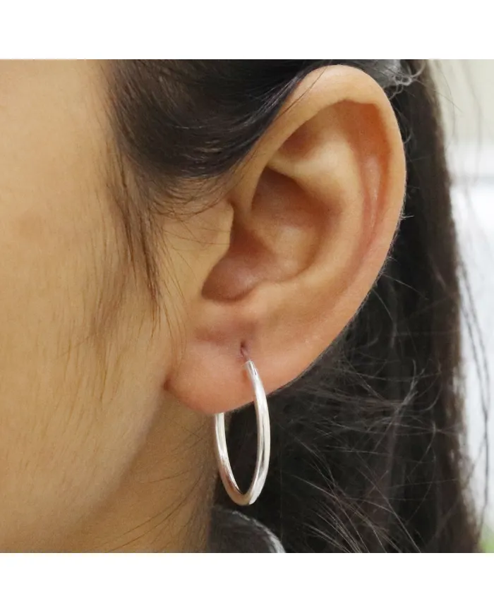 925 Sterling Silver Handmade Hoop Earrings – Minimal Everyday Jewelry