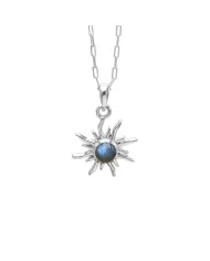 Labradorite Sunburst Pendant Necklace - 925 Sterling Silver Jewelry