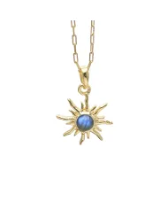 Labradorite Sunburst Pendant Necklace - 925 Sterling Silver Jewelry