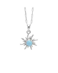 18K Gold Plated Labradorite Sunburst Pendant in 925 Sterling Silver