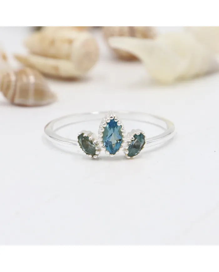 Tanzanite Ring 925 Sterling Silver - Handmade Marquise Cut Gemstone
