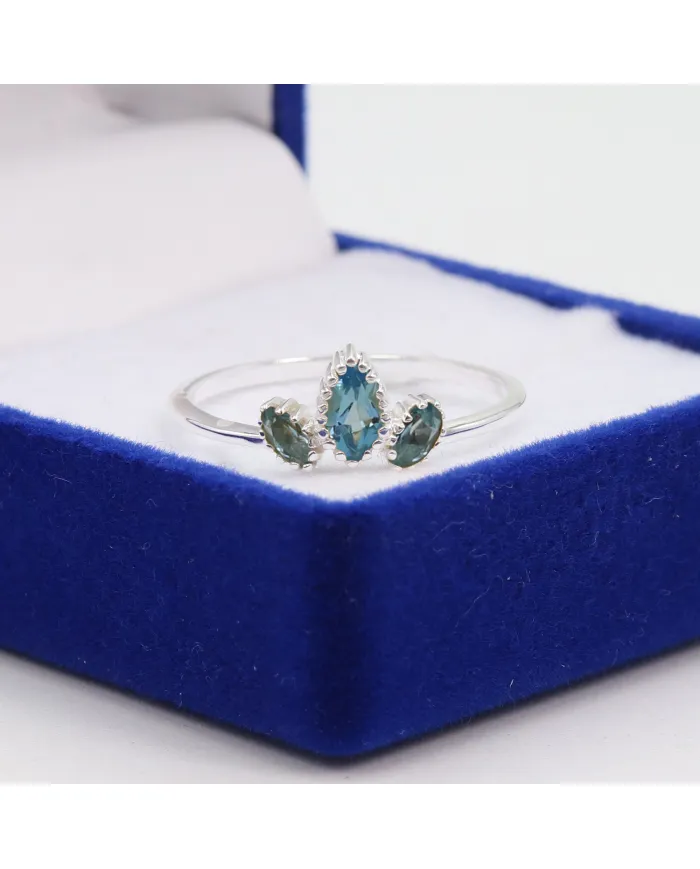 Tanzanite Ring 925 Sterling Silver - Handmade Marquise Cut Gemstone