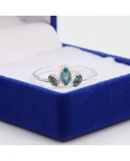 Tanzanite Ring 925 Sterling Silver - Handmade Marquise Cut Gemstone