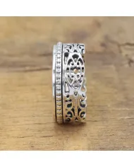 925 Sterling Silver Handmade Fidget Anxiety Thumb Band Spinner Ring