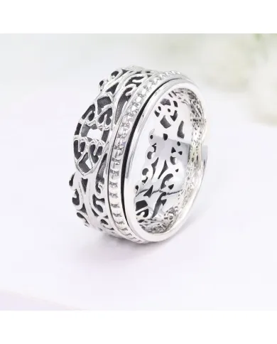 925 Sterling Silver Handmade Fidget Anxiety Thumb Band Spinner Ring