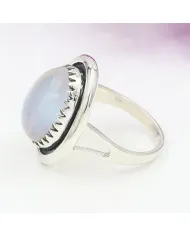 Oval Moonstone Ring in 925 Sterling Silver | Handmade Boho Jewelry