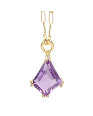 Amethyst Pendant in Gold-Plated 925 Sterling Silver | Handmade Jewelry