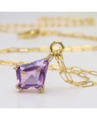 Amethyst Pendant in Gold-Plated 925 Sterling Silver | Handmade Jewelry