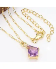 Amethyst Pendant in Gold-Plated 925 Sterling Silver | Handmade Jewelry