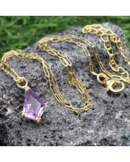 Amethyst Pendant in Gold-Plated 925 Sterling Silver | Handmade Jewelry