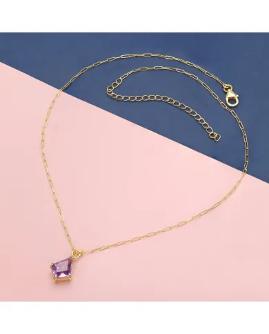 Amethyst Pendant in Gold-Plated 925 Sterling Silver | Handmade Jewelry