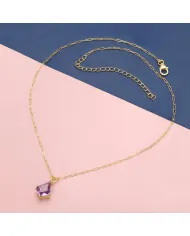 Amethyst Pendant in Gold-Plated 925 Sterling Silver | Handmade Jewelry