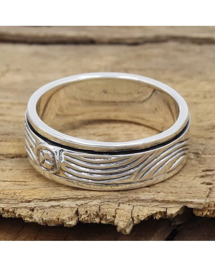 925 Sterling Silver Spinner Ring Handmade Stress Relief Fidget Band