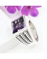 Amethyst Men's Ring – Handmade 925 Sterling Silver Statement Jewelry