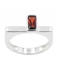 Garnet Ring 925 Sterling Silver - Elegant Handmade Gemstone Jewelry