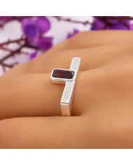 Garnet Ring 925 Sterling Silver - Elegant Handmade Gemstone Jewelry