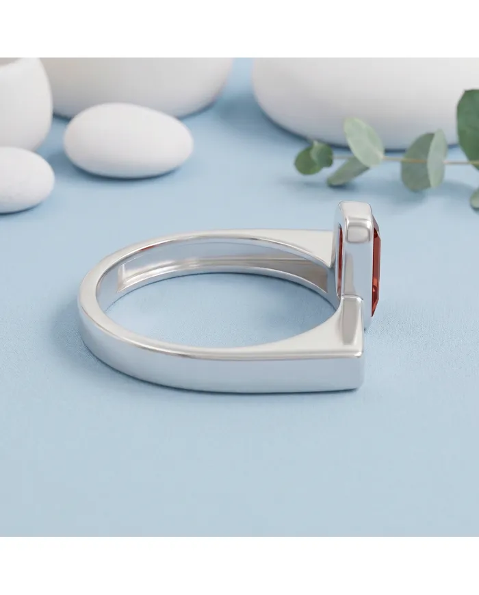 Garnet Ring 925 Sterling Silver - Elegant Handmade Gemstone Jewelry