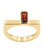 Garnet Ring 925 Sterling Silver - Elegant Handmade Gemstone Jewelry