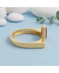 18K Gold Plated Sterling Silver Garnet Ring Handmade Jewelry