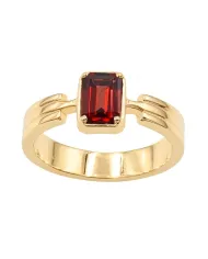 Garnet Ring 18k Gold Plated - 925 Sterling Silver Handmade Gift for Her