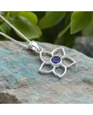 Flower Bloom Tanzanite Pendant | 925 Sterling Silver Handmade Necklace