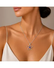 Flower Bloom Tanzanite Pendant | 925 Sterling Silver Handmade Necklace