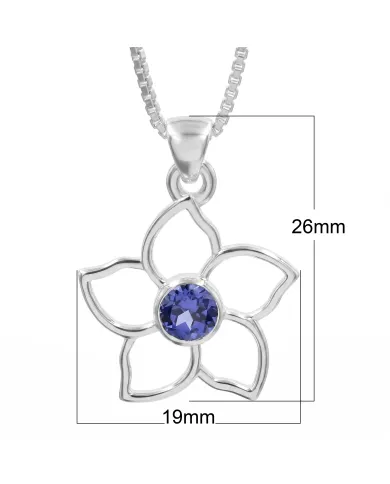 Flower Bloom Tanzanite Pendant | 925 Sterling Silver Handmade Necklace