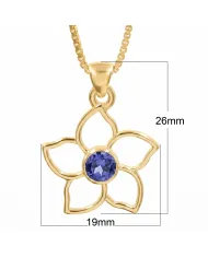 18K Gold Plated Sterling Silver Handmade Flower Bloom Tanzanite Pendant