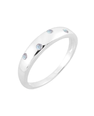 Rainbow Moonstone Eternity Band Ring 925 Sterling Silver Handmade Gift