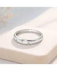 Rainbow Moonstone Eternity Band Ring 925 Sterling Silver Handmade Gift