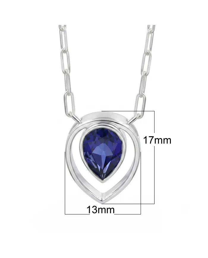 Teardrop Tanzanite Pendant - 925 Sterling Silver Gemstone Jewelry