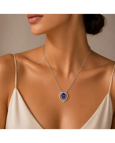 Teardrop Tanzanite Pendant - 925 Sterling Silver Gemstone Jewelry