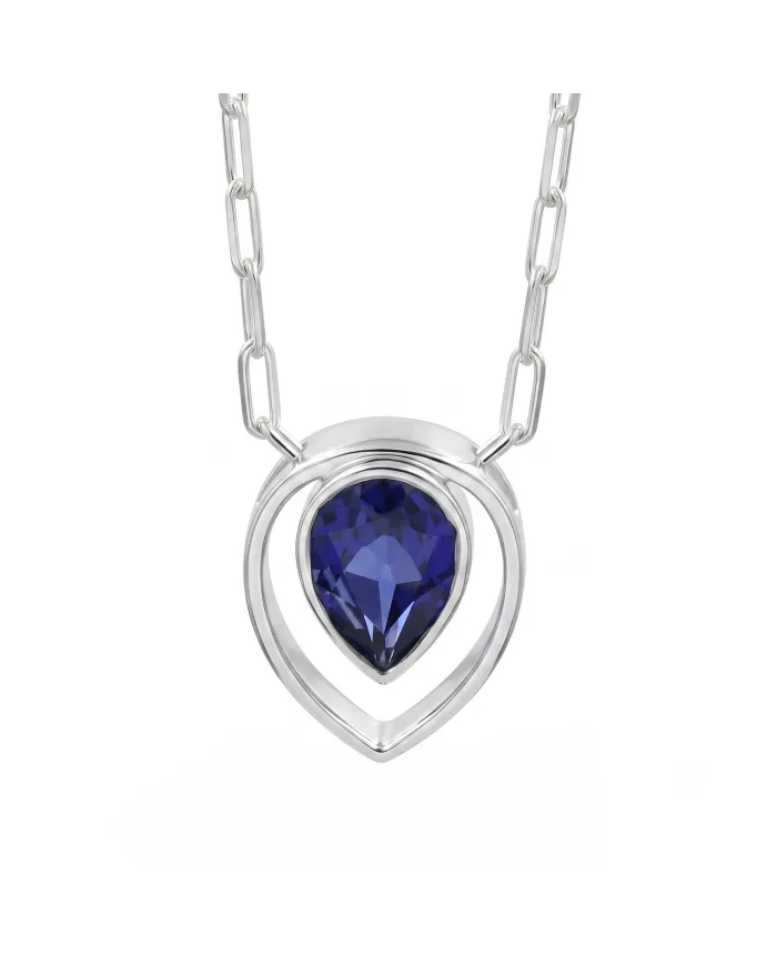Teardrop Tanzanite Pendant - 925 Sterling Silver Gemstone Jewelry