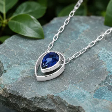 Teardrop Tanzanite Pendant - 925 Sterling Silver Gemstone Jewelry
