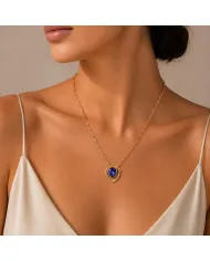 Teardrop Tanzanite Pendant - 18K Gold Plated Sterling Silver Jewelry