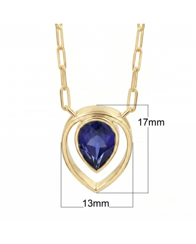 Teardrop Tanzanite Pendant - 18K Gold Plated Sterling Silver Jewelry