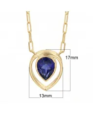 Teardrop Tanzanite Pendant - 18K Gold Plated Sterling Silver Jewelry