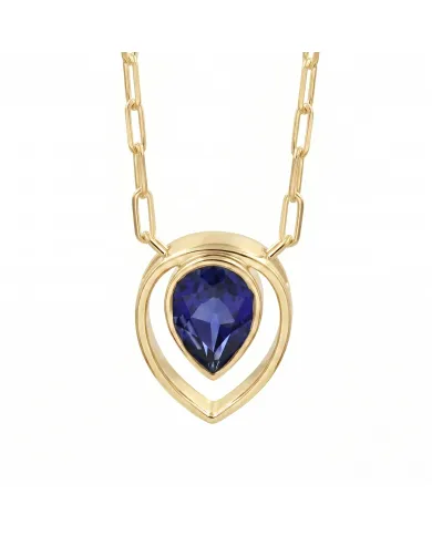 Teardrop Tanzanite Pendant - 18K Gold Plated Sterling Silver Jewelry