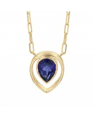 Teardrop Tanzanite Pendant - 18K Gold Plated Sterling Silver Jewelry
