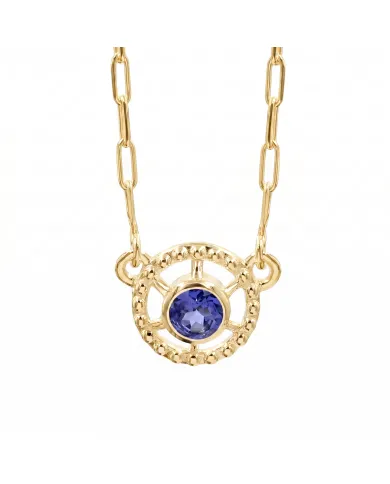 Gold Plated Tanzanite Pendant - Sterling Silver Handmade Unique Jewelry