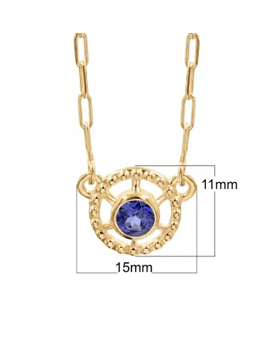 Gold Plated Tanzanite Pendant - Sterling Silver Handmade Unique Jewelry
