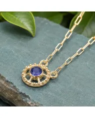 Gold Plated Tanzanite Pendant - Sterling Silver Handmade Unique Jewelry
